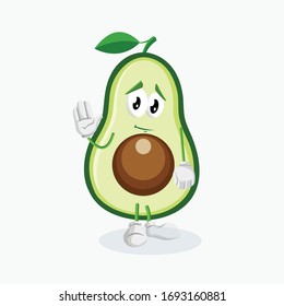 avocado logo mascot goodbye pose