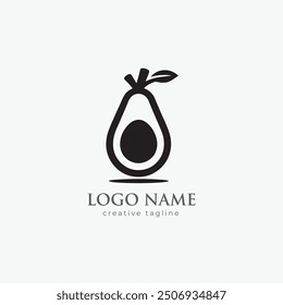 Avocado logo, avocado oil, avocado icon, eco, leaf, vegan, fresh natural avocado logo fully editable vector template