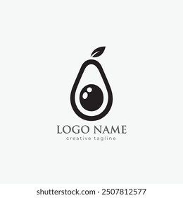 Avocado logo, avocado oil, avocado icon, eco, leaf, vegan, fresh natural avocado logo fully editable vector template