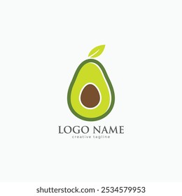 Avocado logo, avocado oil, avocado icon, eco, leaf, vegan, fresh natural avocado logo fully editable vector template