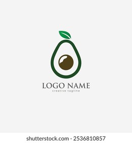 Avocado logo, avocado oil, avocado icon, eco, leaf, vegan, fresh natural avocado logo fully editable vector template