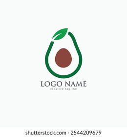 Avocado logo, avocado oil, avocado icon, eco, leaf, vegan, fresh natural avocado logo fully editable vector template