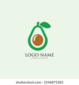 Avocado logo, avocado oil, avocado icon, eco, leaf, vegan, fresh natural avocado logo fully editable vector template