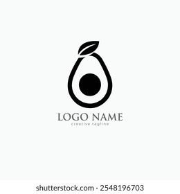 Avocado logo, avocado oil, avocado icon, eco, leaf, vegan, fresh natural avocado logo fully editable vector template