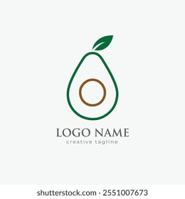 Avocado logo, avocado oil, avocado icon, eco, leaf, vegan, fresh natural avocado logo fully editable vector template