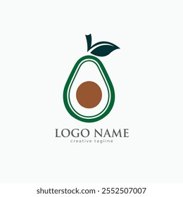 Avocado logo, avocado oil, avocado icon, eco, leaf, vegan, fresh natural avocado logo fully editable vector template