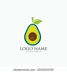 Avocado logo, avocado oil, avocado icon, eco, leaf, vegan, fresh natural avocado logo fully editable vector template