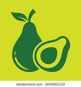 avocado logo template in flat design