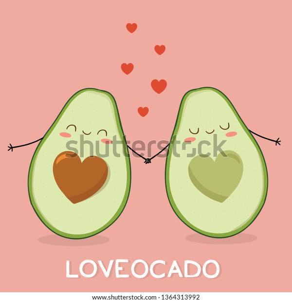 Avocado Love Card Stock Vector (Royalty Free) 1364313992 Shutterstock