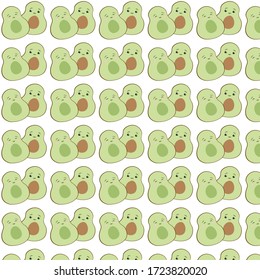 Avocado Love Cute Seamless Pattern Vectorial 