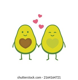 Avocado love happy illustration sweet