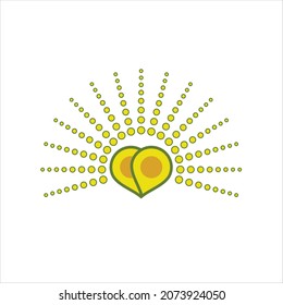 AVOCADO LOVE SUN LOGO VECTOR TEMPLATE