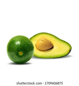 Avocado low poly. Fresh, nutritious and tasty avocado. Symbols of fruits. Elements for label design. Fruits ingredients in triangulation technique. 