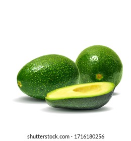 Avocado low poly. Fresh, nutritious and tasty avocado. Symbols of fruits. Elements for label design. Fruits ingredients in triangulation technique. 