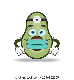 The Avocado mascot character becomes a doctor. vector illustration