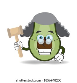 The Avocado mascot character becomes a judge. vector illustration