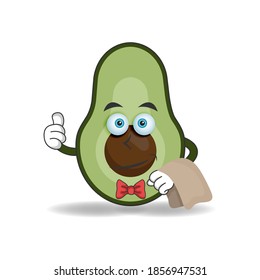 The Avocado mascot character becomes waiters. vector illustration