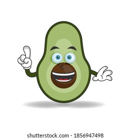 Avocado mascot character with smile expression. vector illustration