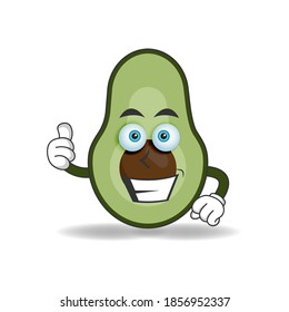 Avocado mascot character with smile expression. vector illustration