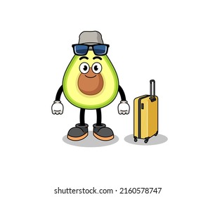 avocado mascot doing vacation , character design