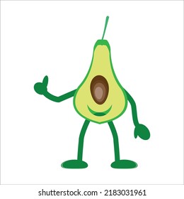 Avocado mascot icon design illustration emoji