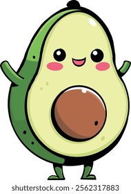 Avocado mascot logo for shop cute design
