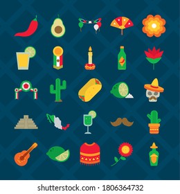icono de aguado y méxico sobre fondo azul, estilo plano, ilustración vectorial