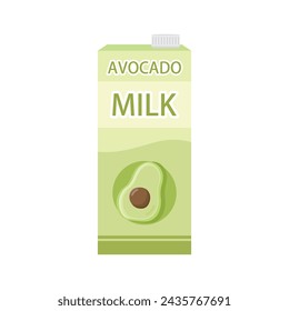 Avocado Milch Vektor-Illustration auf weißem Hintergrund. Avocadomilch ist ein köstliches Getränk.
