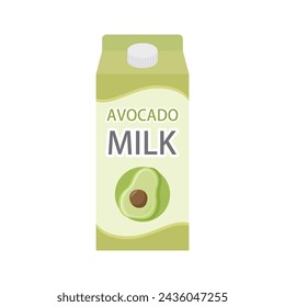Avocado milk vector illustration on white background. Avocado milk is a delicious drink.