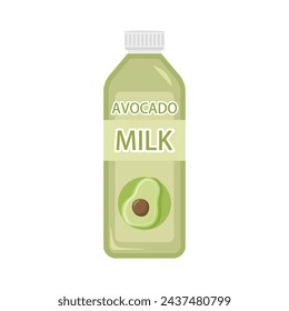 Avocado milk vector illustration on white background. Avocado milk is a delicious drink.