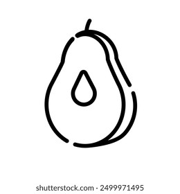 Avocado with minimal icon and vector line art