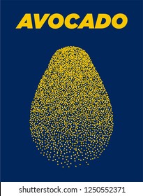 Avocado modern halftone dot poster with bright colors