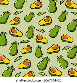 avocado motif: to be used as motifs on objects, such as fabrics, packaging, and others
