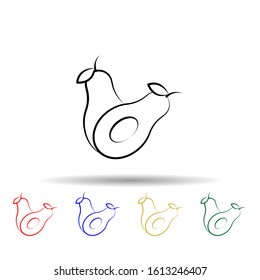 Avocado multi color style icon. Simple thin line, outline vector of dia de muertos icons for ui and ux, website or mobile application