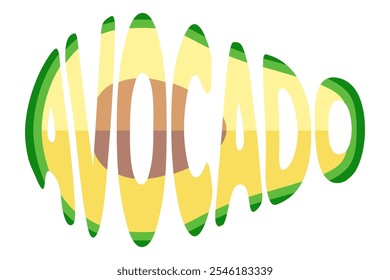 avocado name of a fruits in the form a fruit logo creative and original for your business or company logotype vector illustration