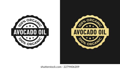 Avocado Oil Label or Avocado Oil Seals Vector Isolated in Flat Style. Best Avocado Oil Label Vector for product design element. Simple Avocado Oil Seal Vector for product packaging design element.