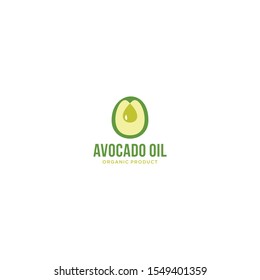 avocado oil logo Organic product vector emblem