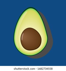 Avocado on a blue background