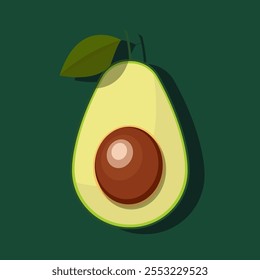 Avocado. avocado on green background. vector