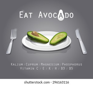 Avocado on plate