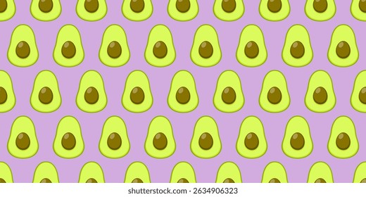 Aguacate sobre fondo púrpura sin patrón. 