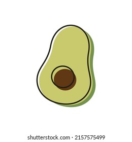 Avocado on white background. Avocado icon or logo vector.