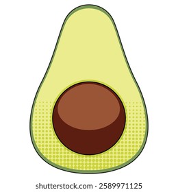 Avocado on a white background. Vector illustration