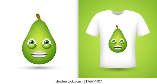 Aguacate con camisa blanca. Vector