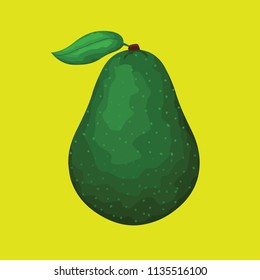 avocado on yellow background