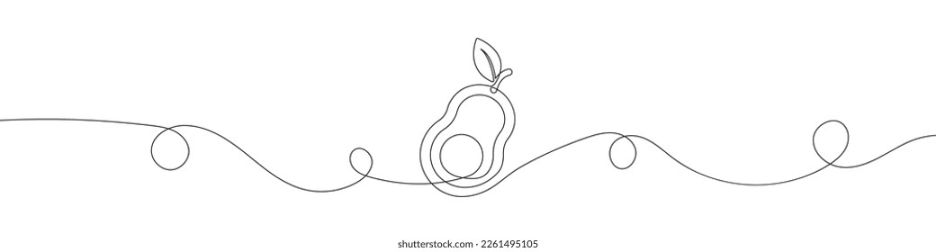 Icono de aguacate de una línea. Fondo de dibujo de una línea. Dibujo continuo de aguacate. Ilustración vectorial. Icono lineal de aguacate