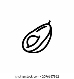 fruta y verdura del icono del contorno de aguacate