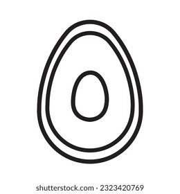 avocado outline icon fruit and vegetable vector illustration isolated on white eps 10