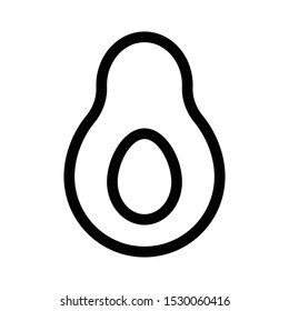 Avocado outline icon, line vector sign, linear pictogram isolated on white. Vector Illustration
