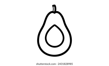 avocado outline icon. vector illustration on white background